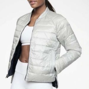 Athleta Jackets \u0026 Coats | Athleta Reversawarm Down Coat (Short) | Color: Blue/Silver | Size: M | Heidielynn's Closet